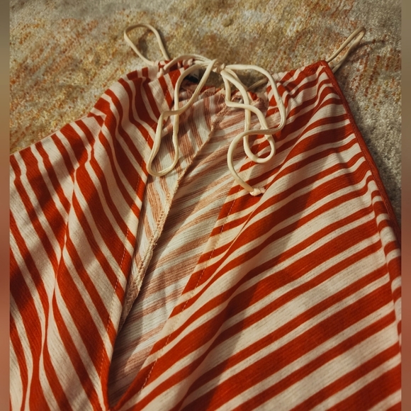 Zara Trafaluc Collection Striped Midi Asymmetrical String Halter Dress - Picture 9 of 10